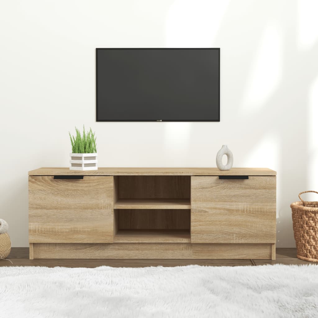 Modern Wooden 40 Inch TV Tele Stand Unit Cabinet With With 2 Doors & Open Shelves