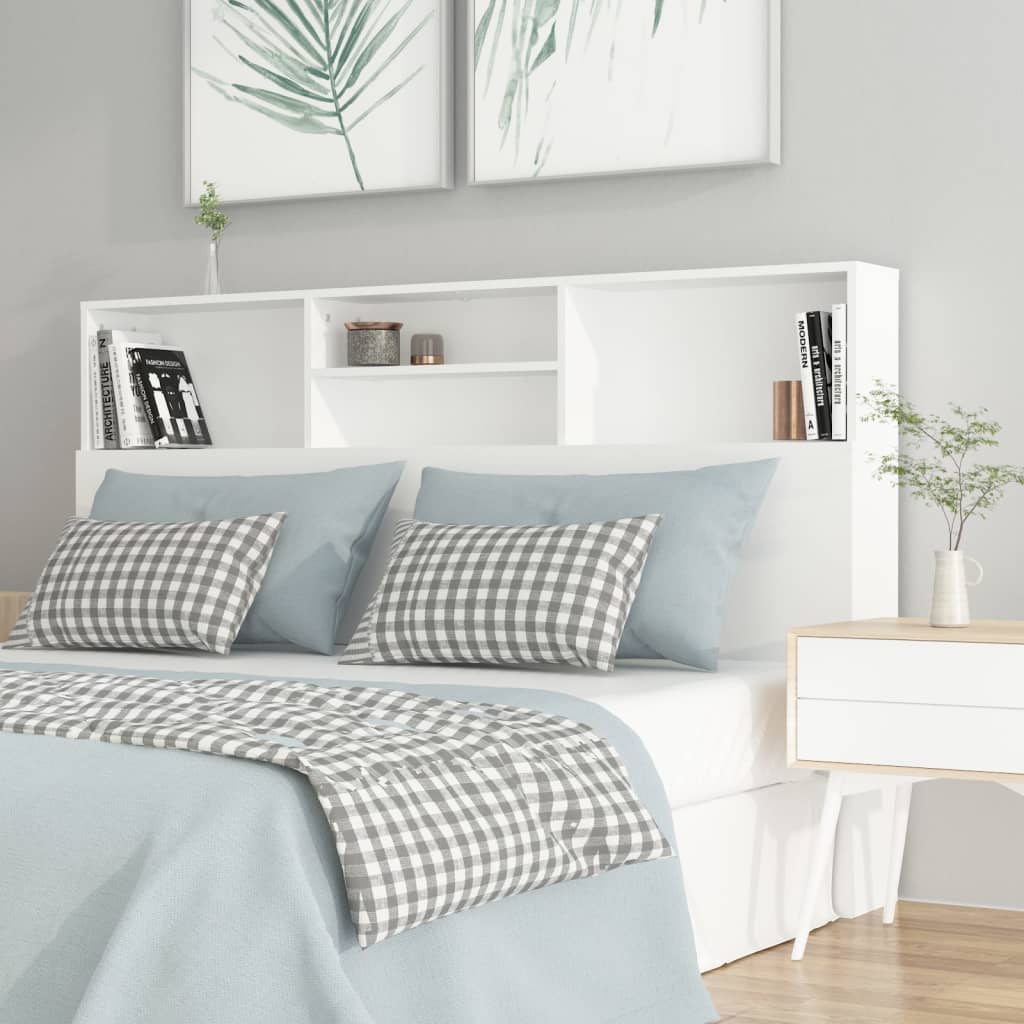 Modern Wooden Queen Size 1.6m Bed Headboard With Open Storage Compartments