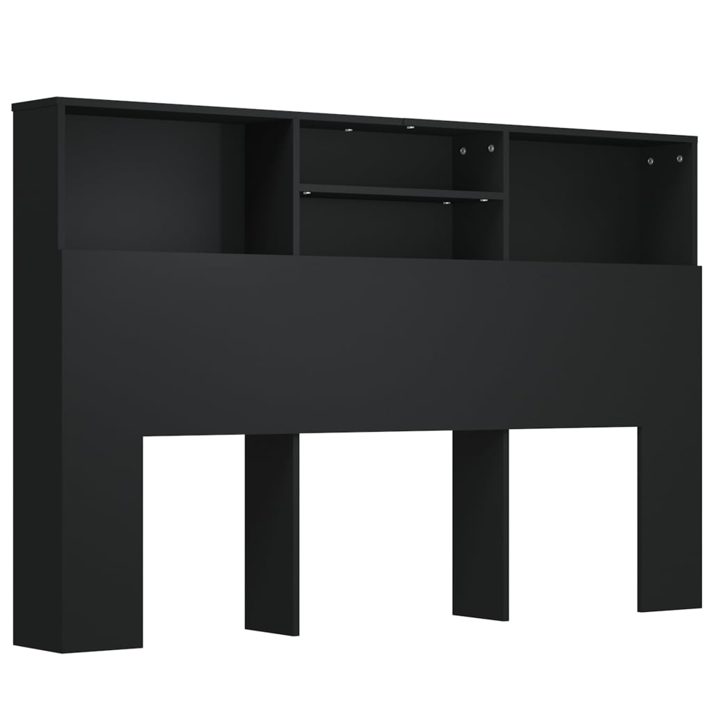 Modern Wooden Queen Size 1.6m Headboard With Open Storage Compartments Wood