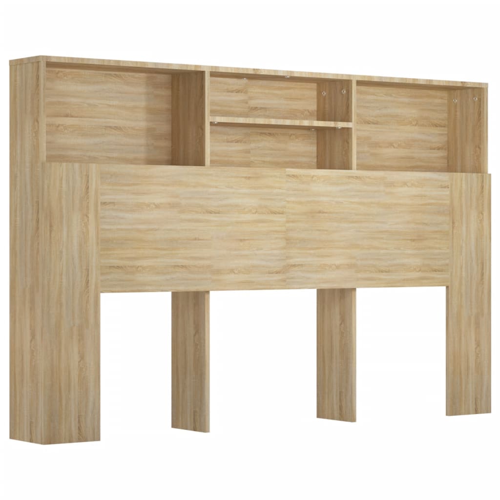Modern Wooden Queen Size 1.6m Bed Headboard With Open Storage Compartments