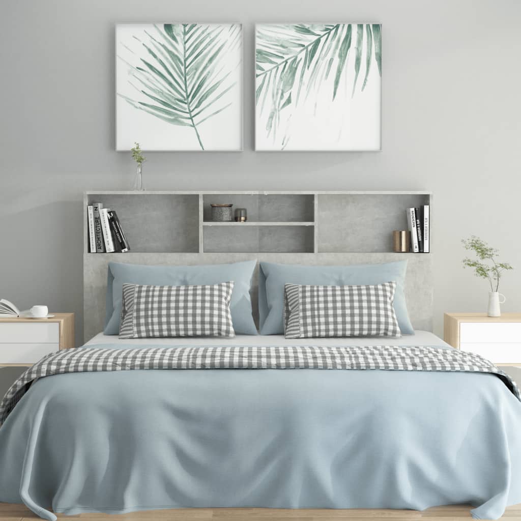 Modern Wooden Queen Size 1.6m Bed Headboard With Open Storage Compartments