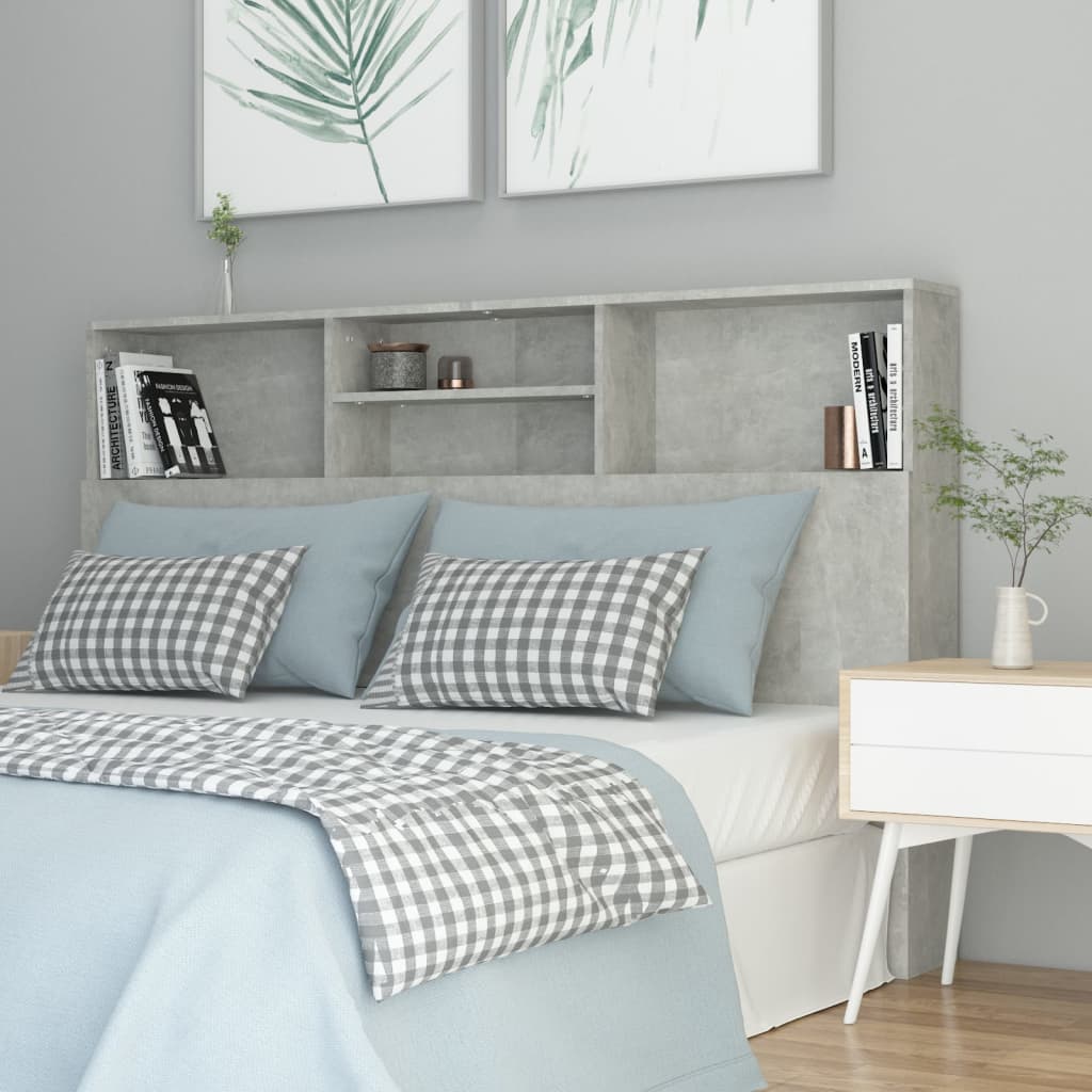 Modern Wooden Queen Size 1.6m Headboard With Open Storage Compartments Wood