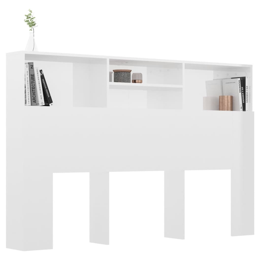 Modern Wooden Queen Size 1.6m Headboard With Open Storage Compartments Wood