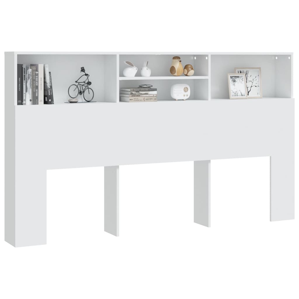 Modern Wooden Super King Size 1.8m Headboard Cabinet With Open Storage Shelves