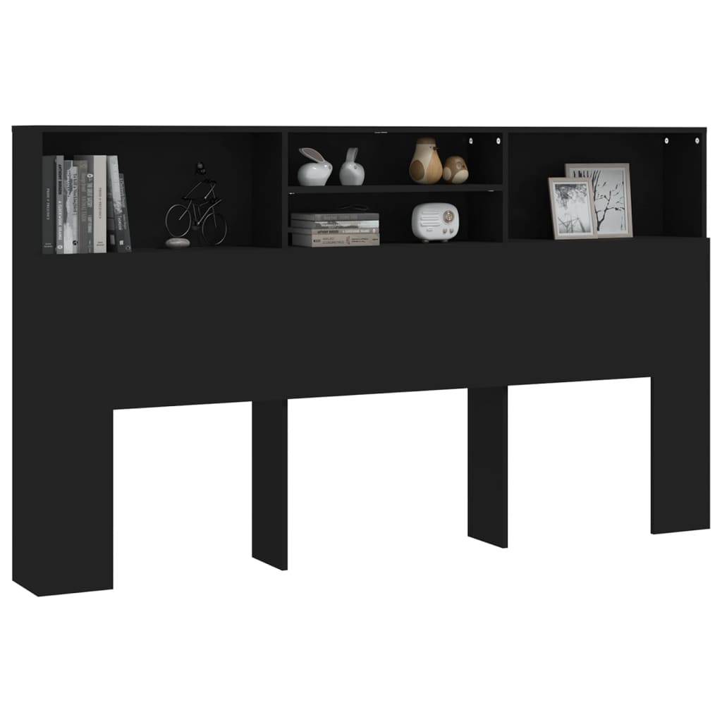 Modern Wooden Super King Size 1.8m Headboard Cabinet With Open Storage Shelves