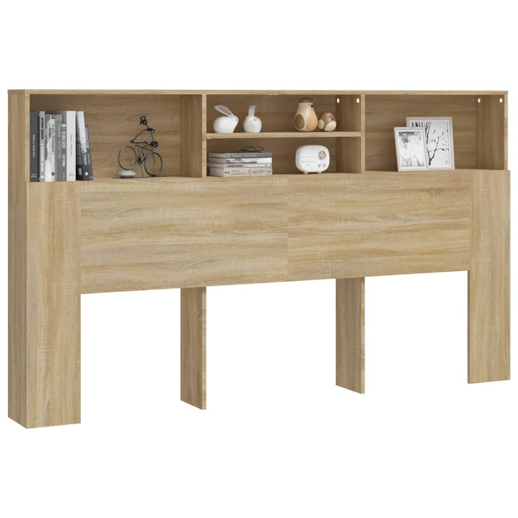 Modern Wooden Super King Size 1.8m Headboard Cabinet With Open Storage Shelves