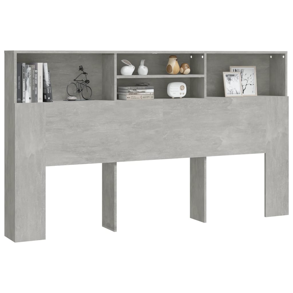 Modern Wooden Super King Size 1.8m Headboard Cabinet With Open Storage Shelves