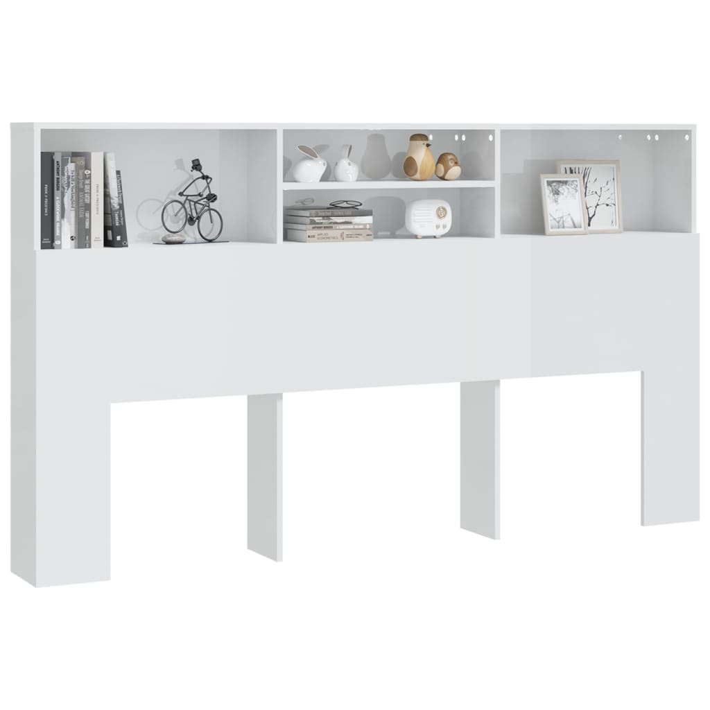 Modern Wooden Super King Size 1.8m Headboard Cabinet With Open Storage Shelves