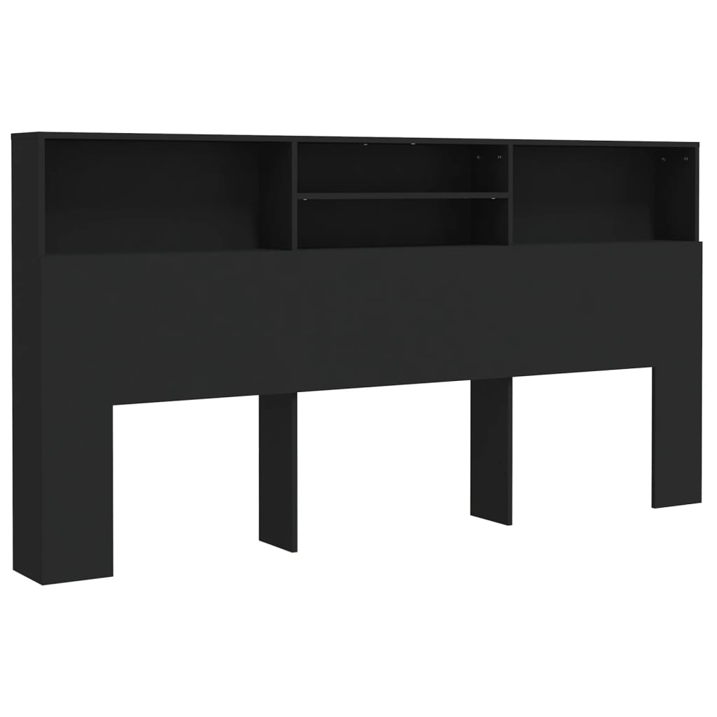 Modern Wooden Emperor Size 2m Headboard With Open Storage Compartments Wood