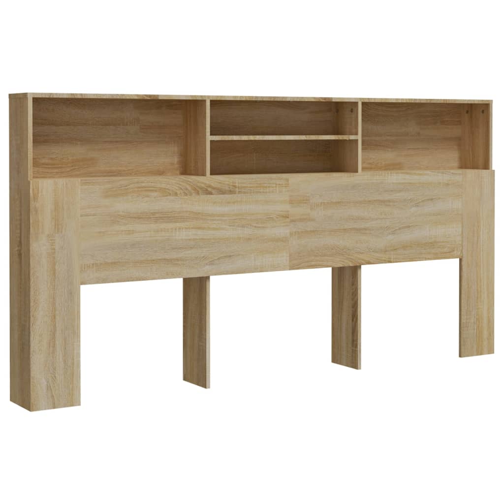 Modern Wooden Emperor Size 2m Headboard With Open Storage Compartments Wood