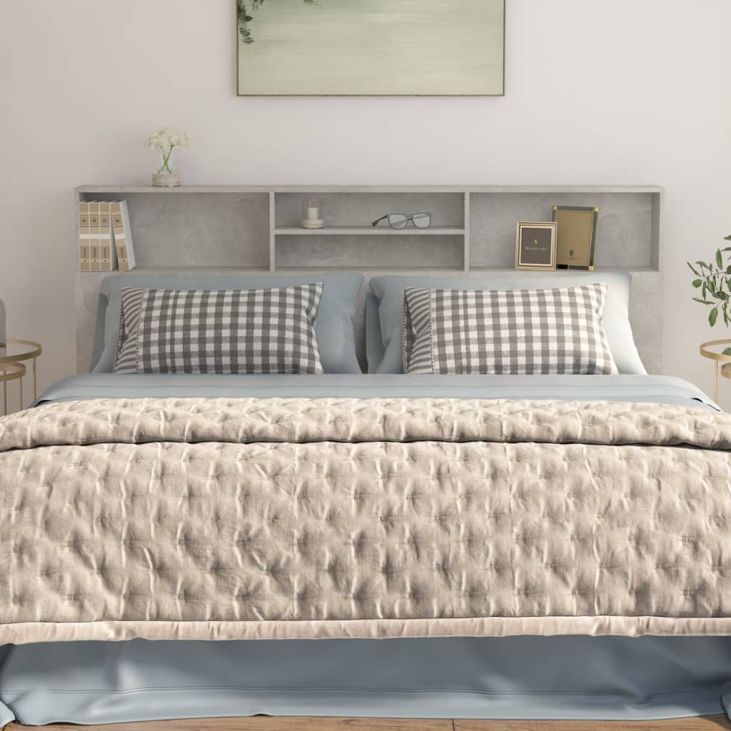 Modern Wooden Emperor Size 2m Headboard With Open Storage Compartments Wood