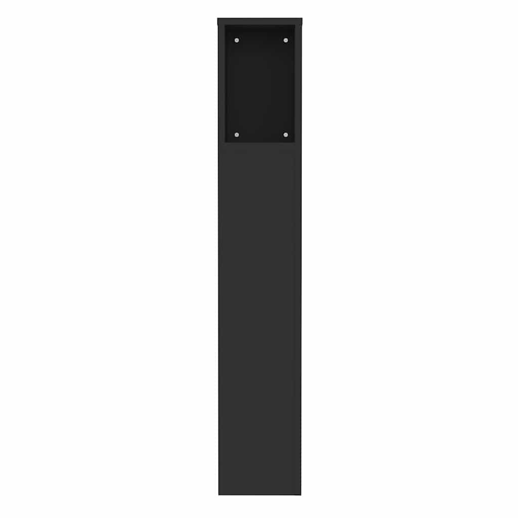 Headboard Cabinet Black 100x18.5x102.5 cm