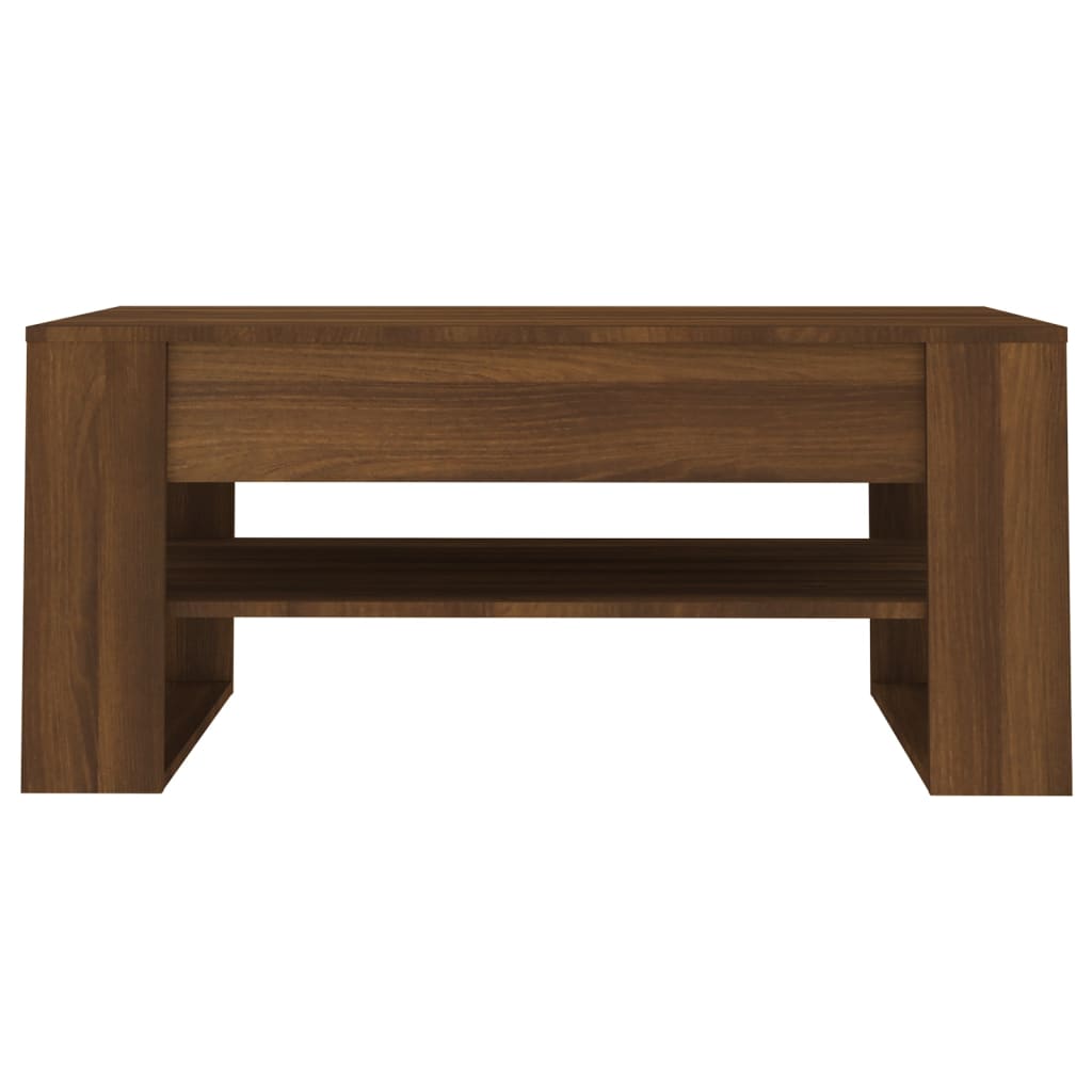 Coffee Table Brown Oak 102x55x45 cm Engineered Wood