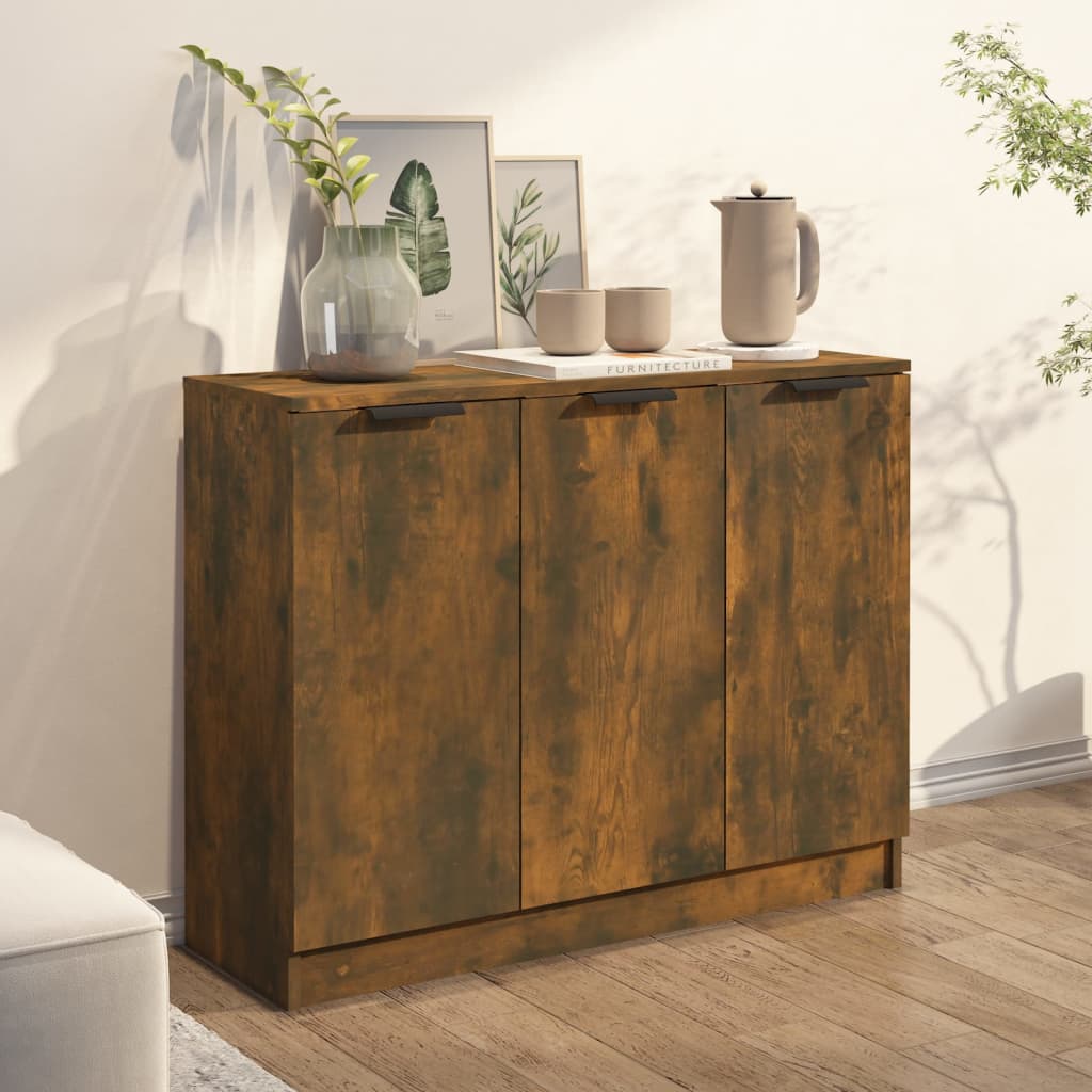 Modern Wooden 3 Door Sideboard Storage Cabinet Wood Dining Room Unit