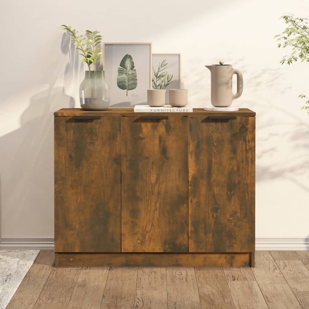 Modern Wooden 3 Door Sideboard Storage Cabinet Wood Dining Room Unit