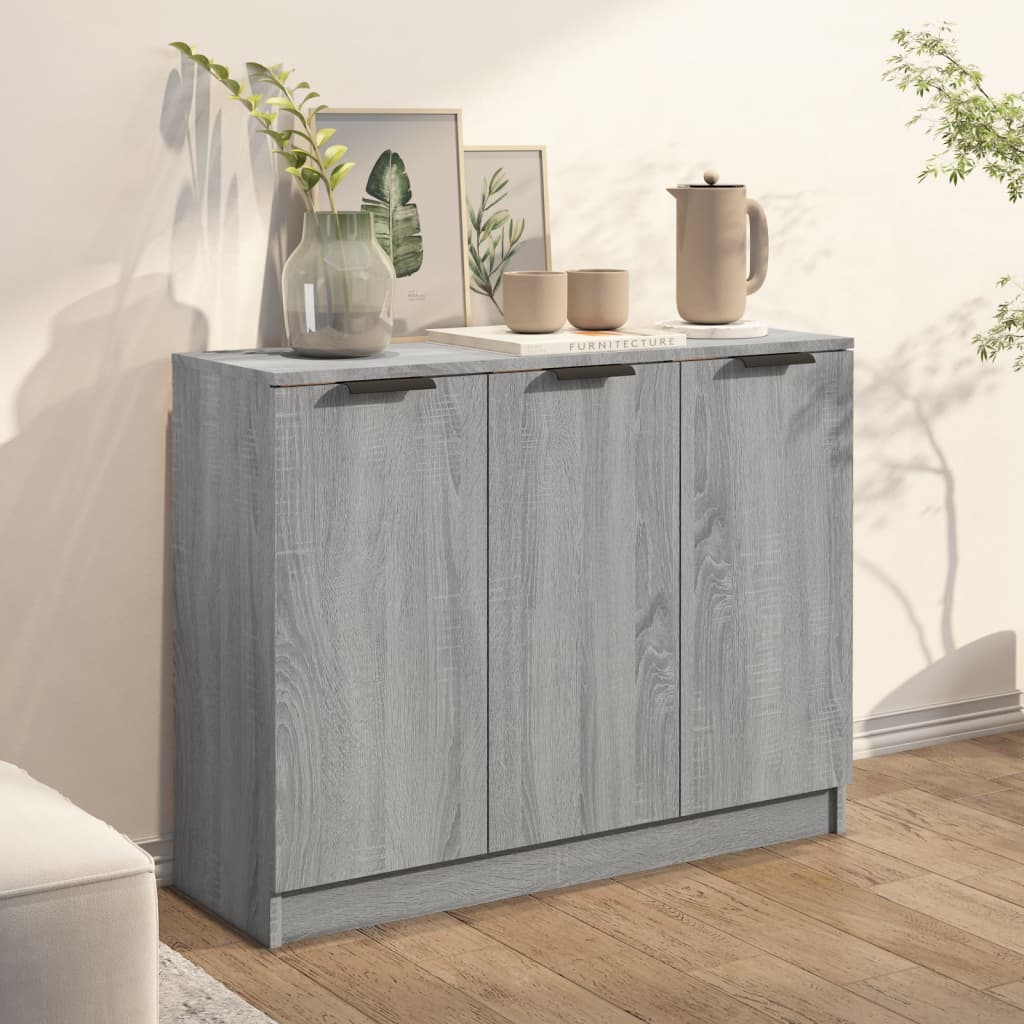Modern Wooden 3 Door Sideboard Storage Cabinet Wood Dining Room Unit