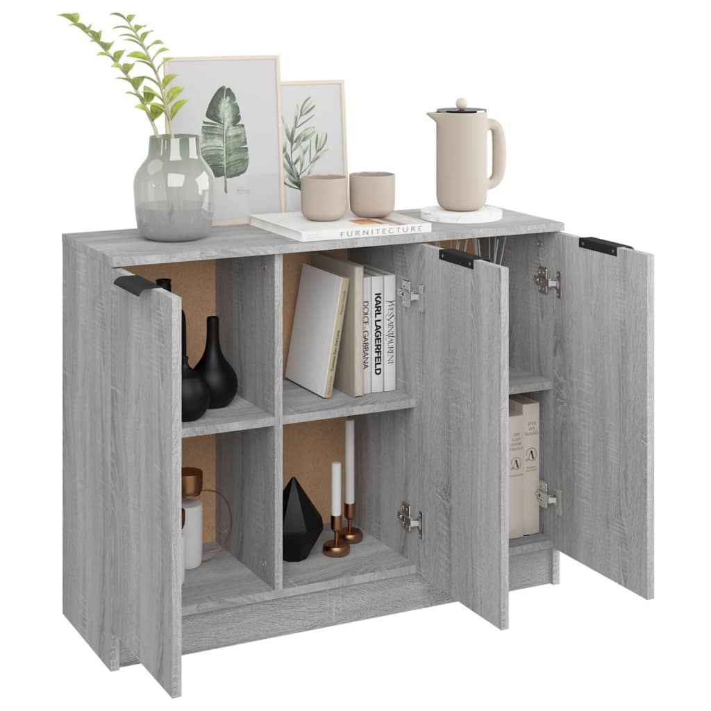 Modern Wooden 3 Door Sideboard Storage Cabinet Wood Dining Room Unit