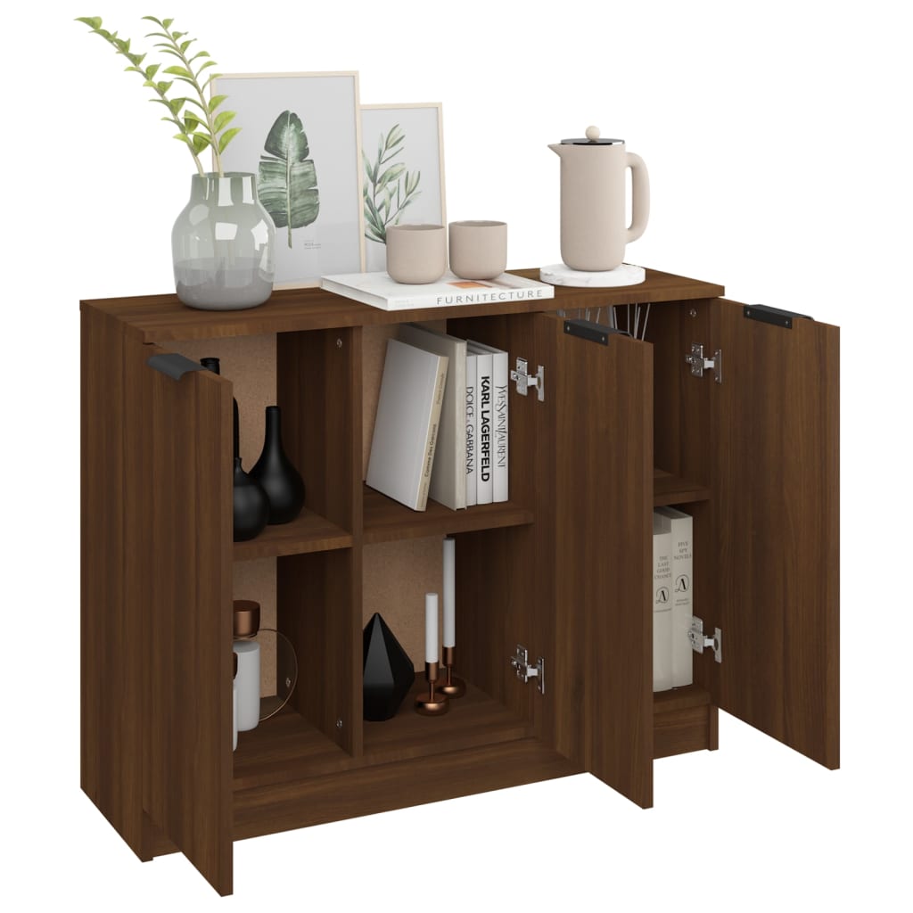 Modern Wooden 3 Door Sideboard Storage Cabinet Wood Dining Room Unit