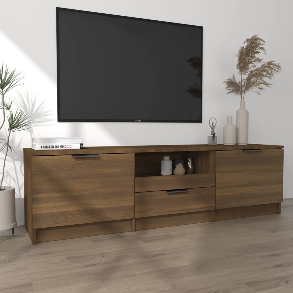 Modern Wooden 55 Inch TV Tele Stand Unit Cabinet With 3 Storage Drawers