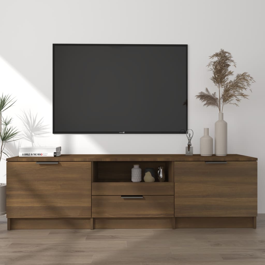 Modern Wooden 55 Inch TV Tele Stand Unit Cabinet With 3 Storage Drawers