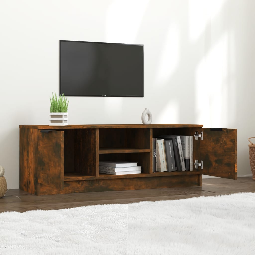 Modern Wooden 40 Inch TV Tele Stand Unit Cabinet With With 2 Doors & Open Shelves