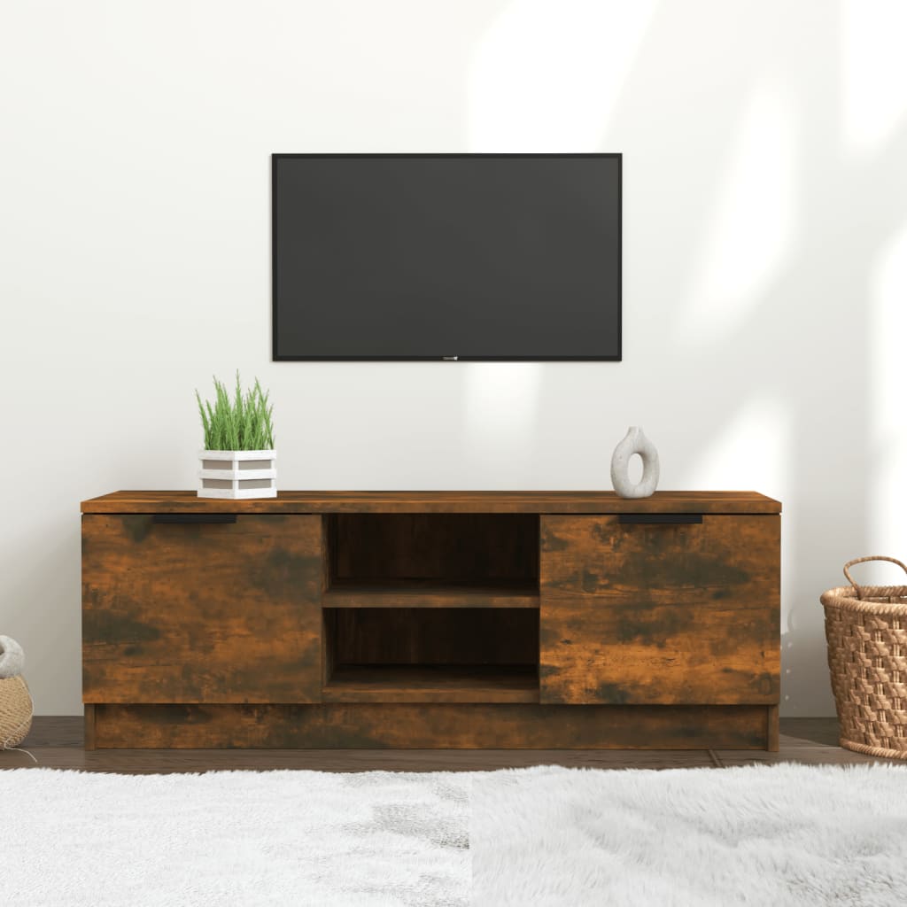 Modern Wooden 40 Inch TV Tele Stand Unit Cabinet With With 2 Doors & Open Shelves