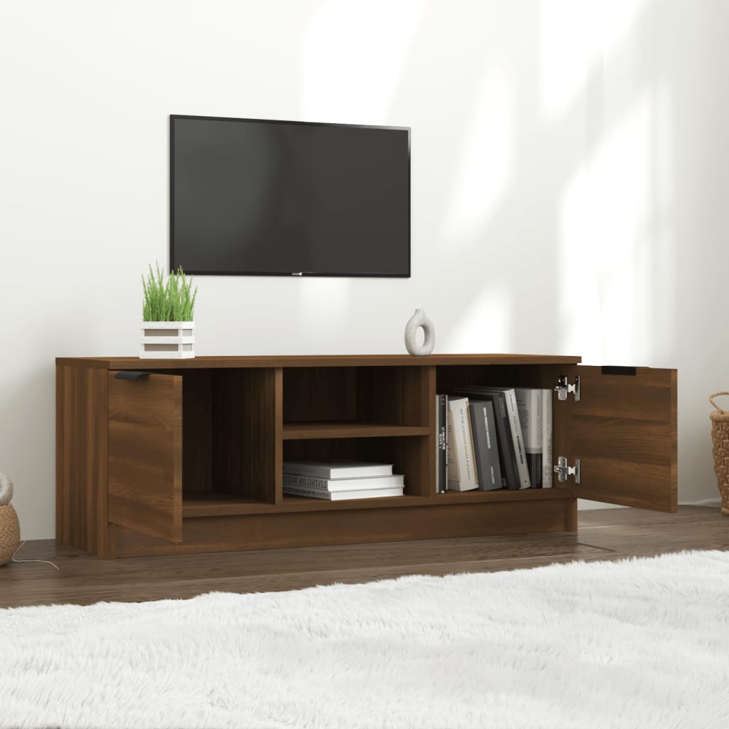 Modern Wooden 40 Inch TV Tele Stand Unit Cabinet With With 2 Doors & Open Shelves