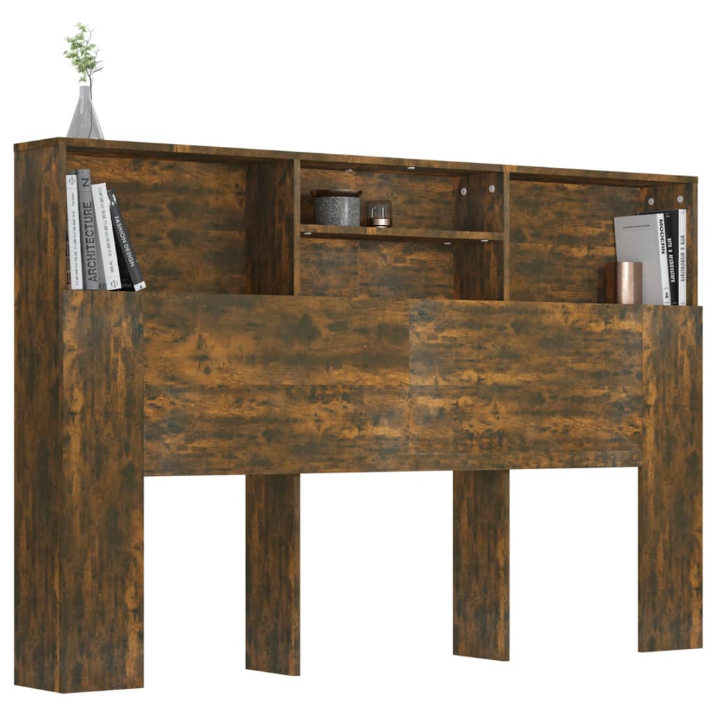 Modern Wooden Queen Size 1.6m Headboard With Open Storage Compartments Wood