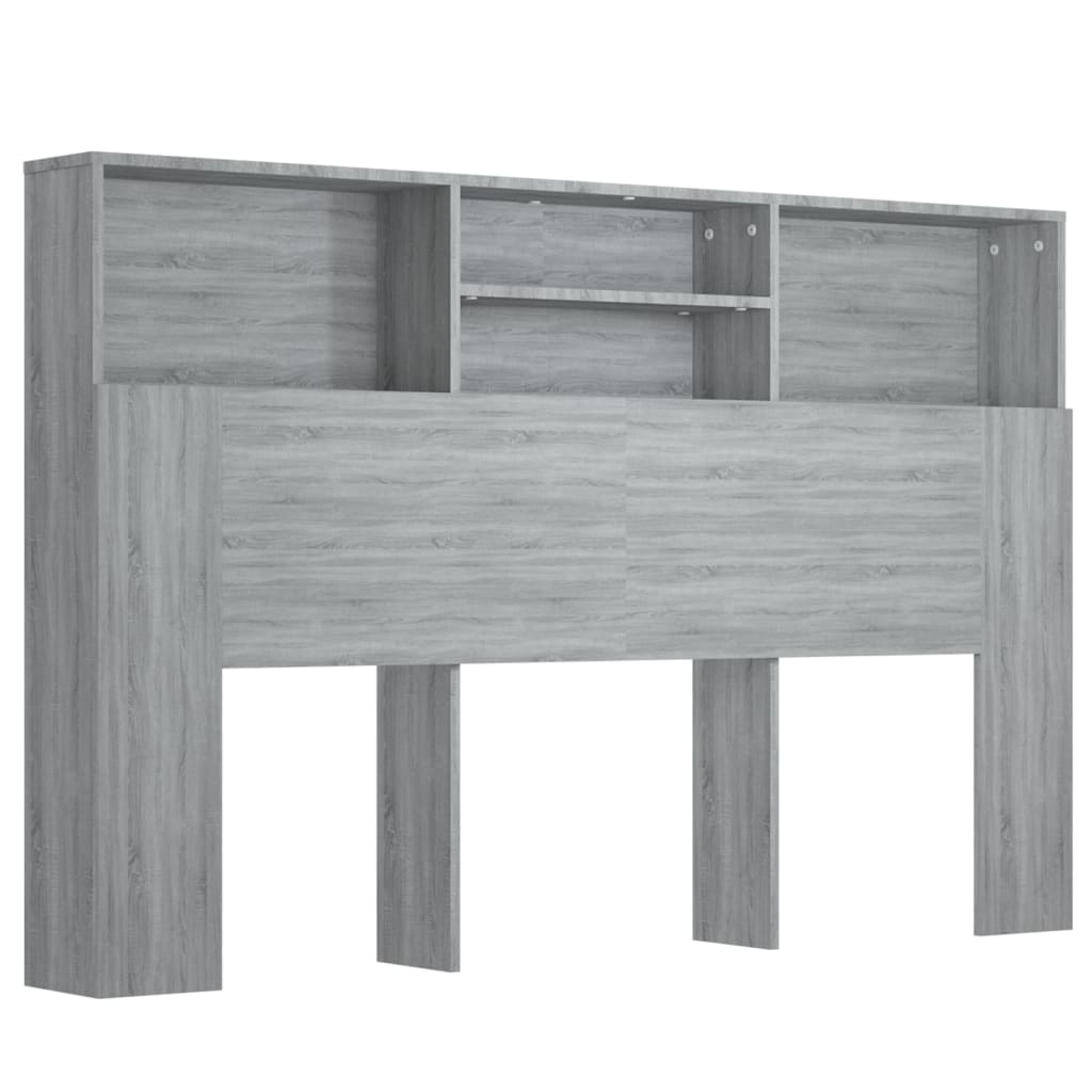Modern Wooden Queen Size 1.6m Bed Headboard With Open Storage Compartments