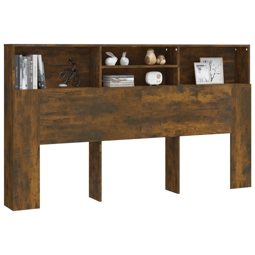 Modern Wooden Super King Size 1.8m Headboard Cabinet With Open Storage Shelves