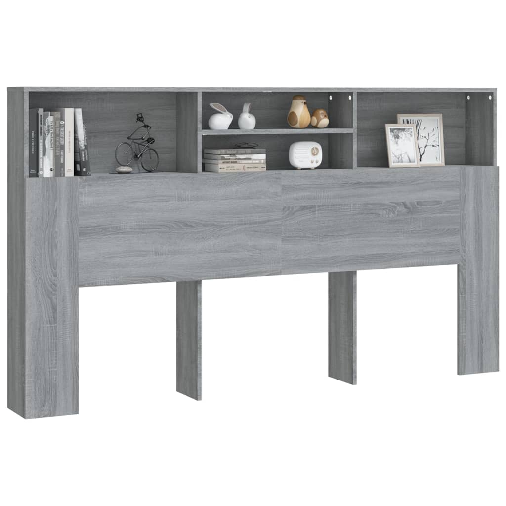 Modern Wooden Super King Size 1.8m Headboard Cabinet With Open Storage Shelves