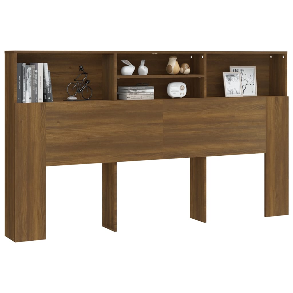 Modern Wooden Super King Size 1.8m Headboard Cabinet With Open Storage Shelves