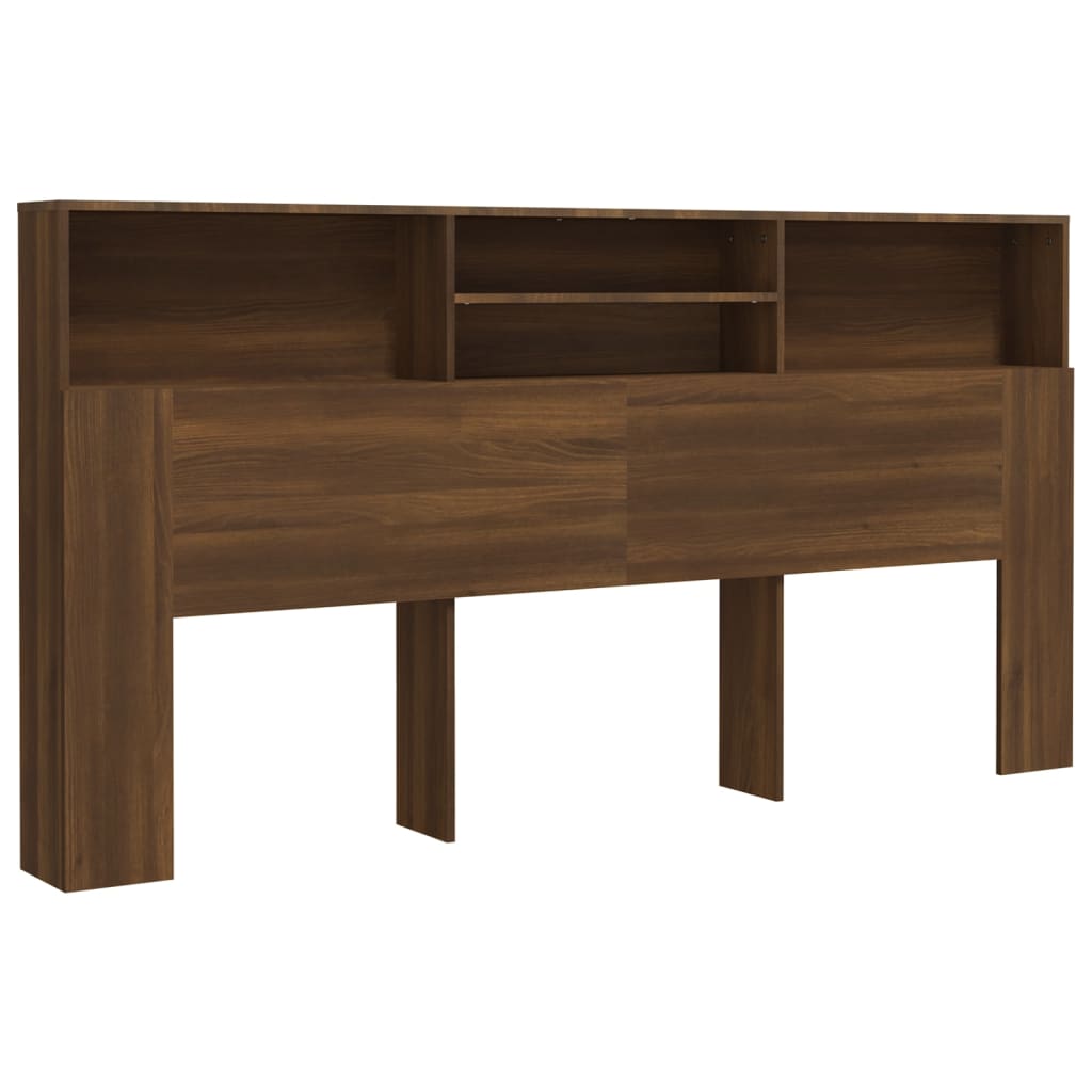 Modern Wooden Emperor Size 2m Headboard With Open Storage Compartments Wood
