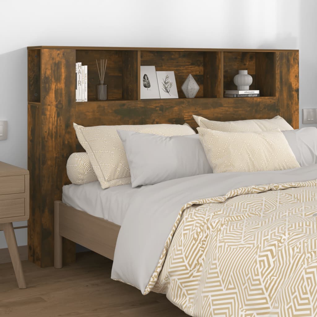 Modern Wooden Queen Size 1.6m Bed Headboard With Open Storage Compartments