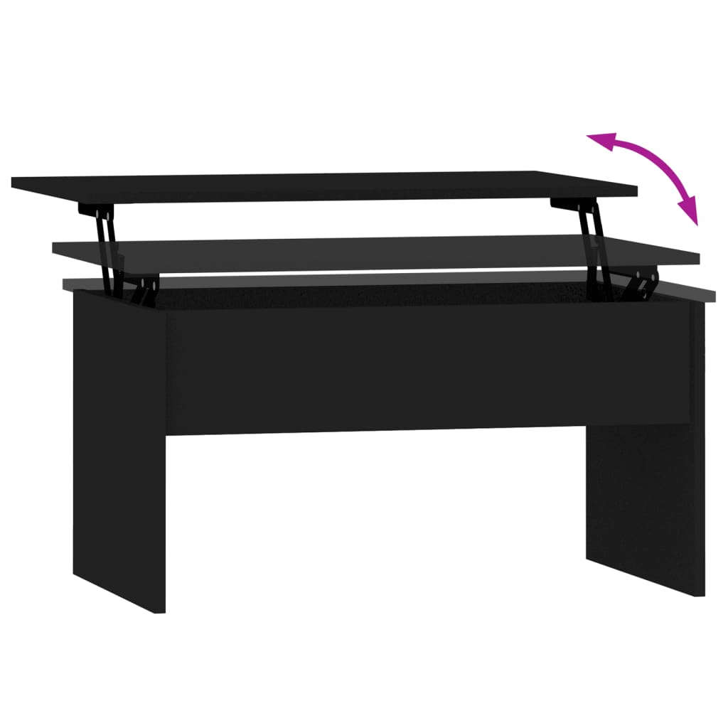 Coffee Table Black 80x50.5x41.5 cm Engineered Wood