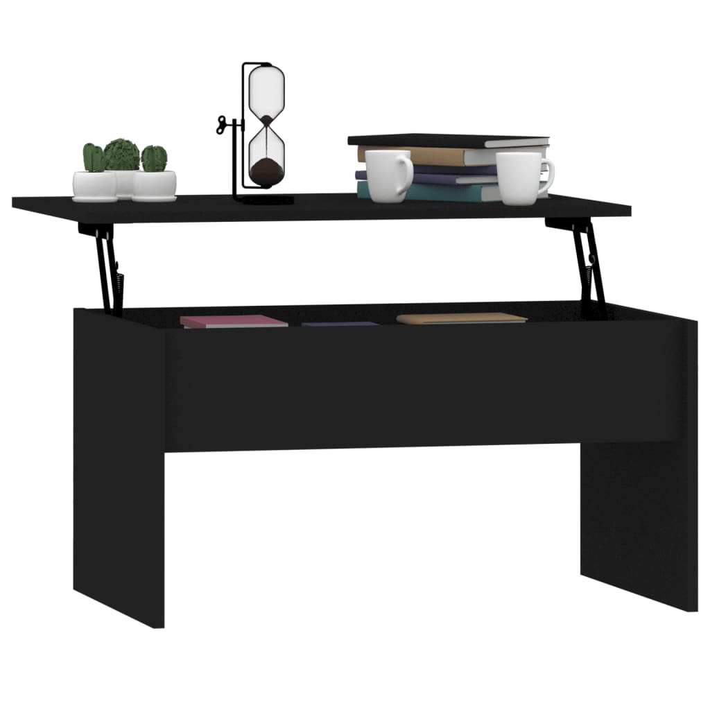 Coffee Table Black 80x50.5x41.5 cm Engineered Wood