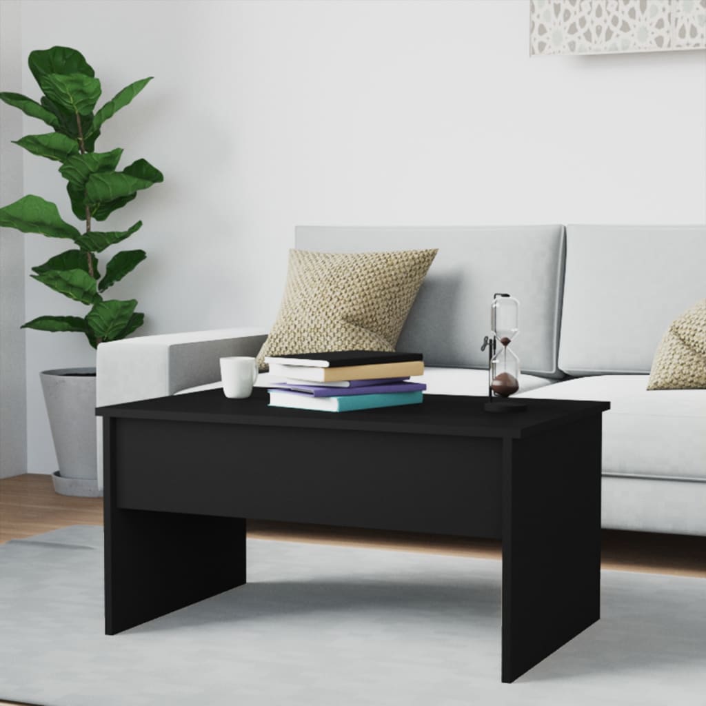Coffee Table Black 80x50.5x41.5 cm Engineered Wood