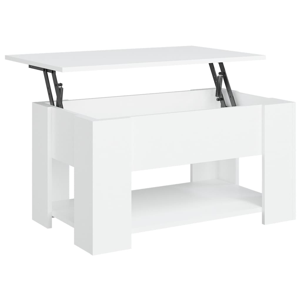 Modern Wooden Living Room Coffee Table With Lift Top Design & Storage Shelf Wood
