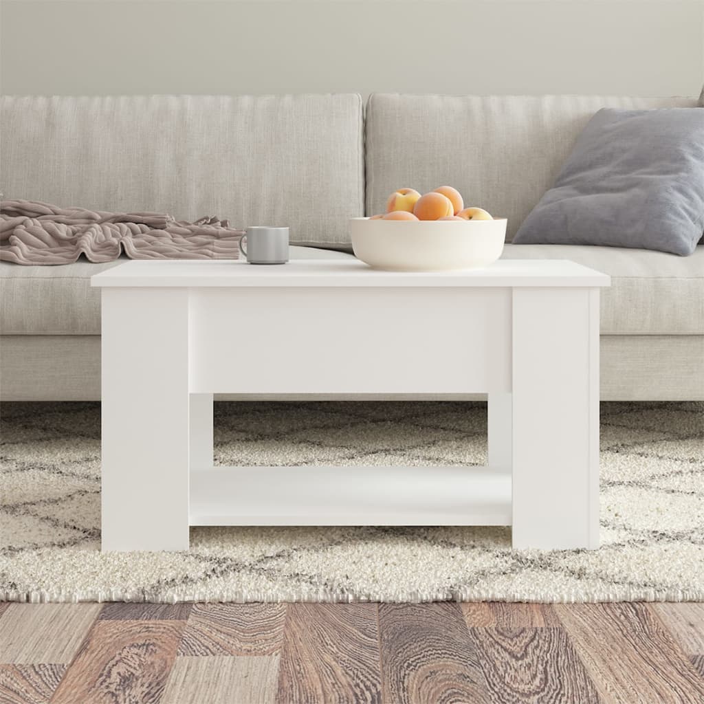 Modern Wooden Living Room Coffee Table With Lift Top Design & Storage Shelf Wood