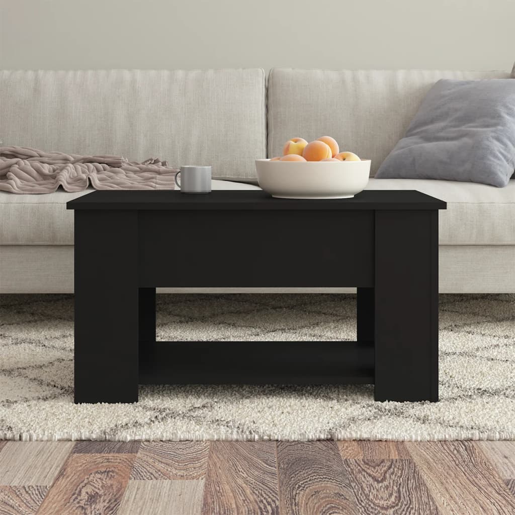 Modern Wooden Living Room Coffee Table With Lift Top Design & Storage Shelf Wood