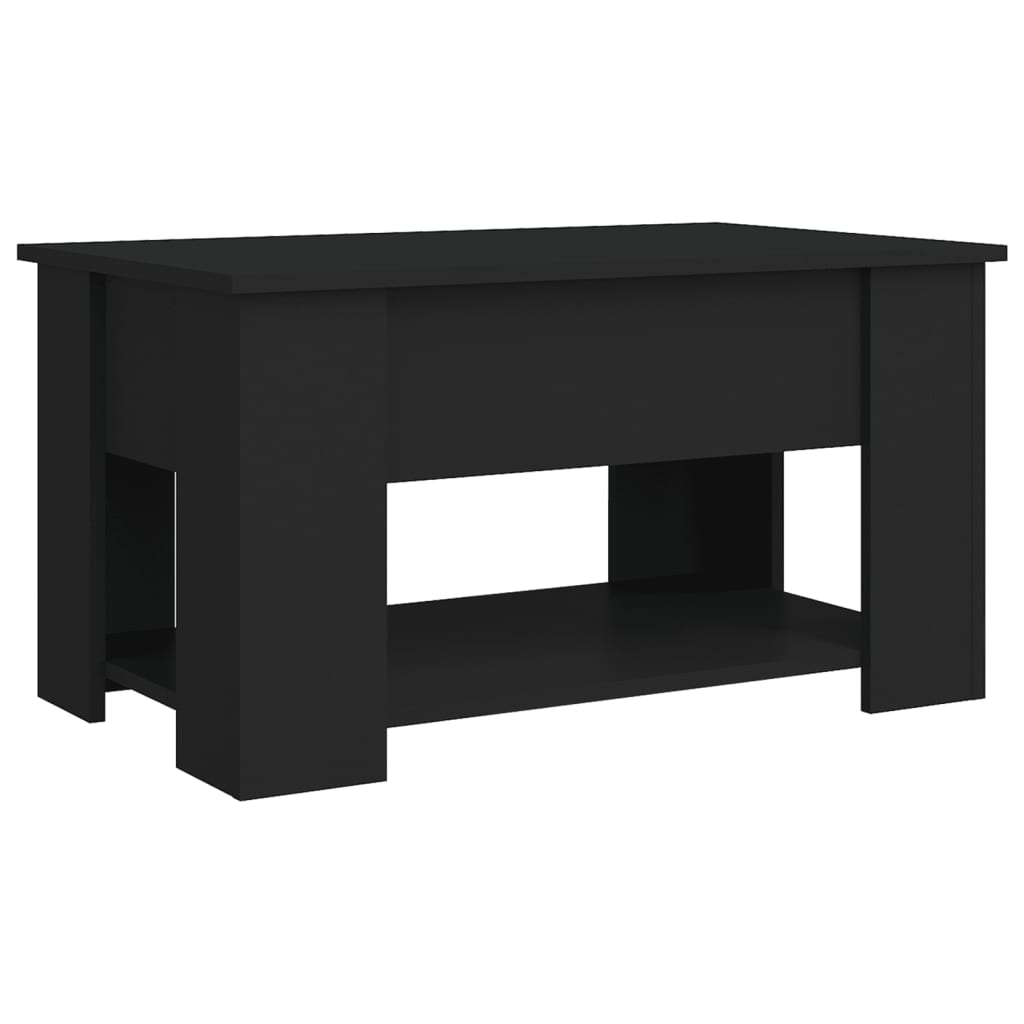 Modern Wooden Living Room Coffee Table With Lift Top Design & Storage Shelf Wood