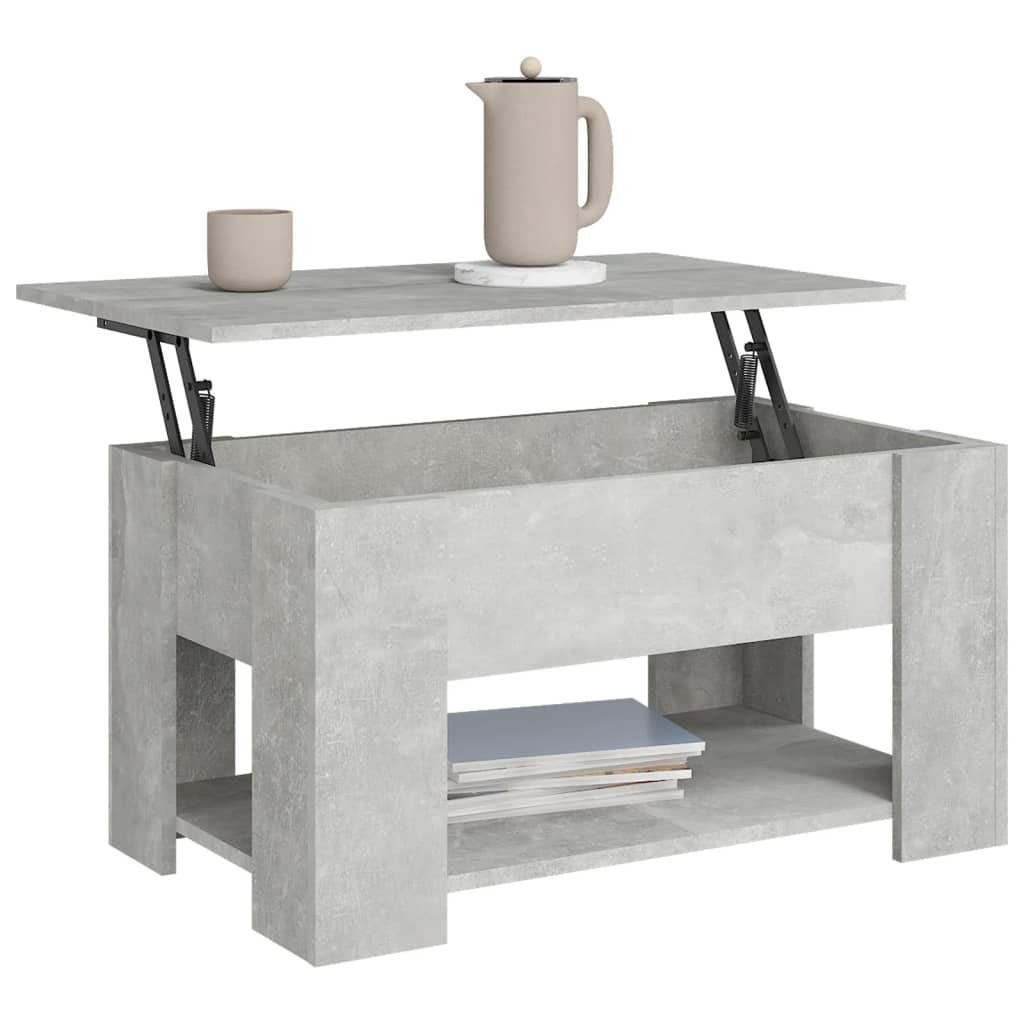 Modern Wooden Living Room Coffee Table With Lift Top Design & Storage Shelf Wood