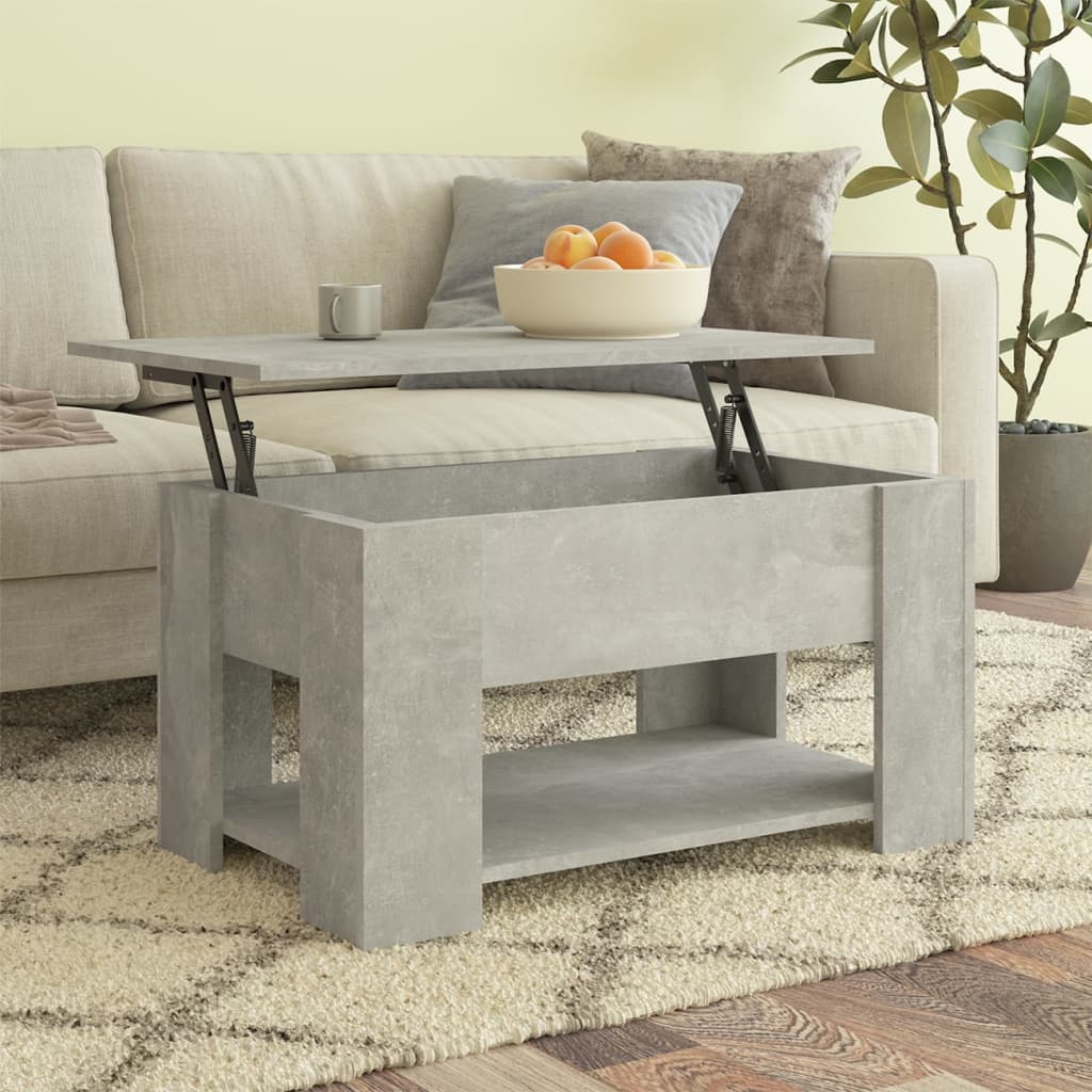 Modern Wooden Living Room Coffee Table With Lift Top Design & Storage Shelf Wood