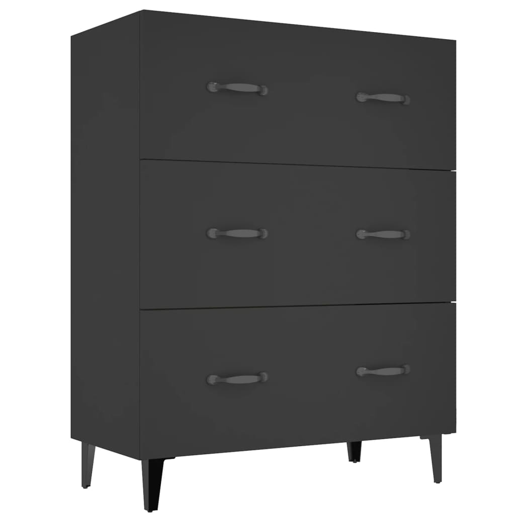Sideboard Black 69.5x34x90 cm Engineered Wood