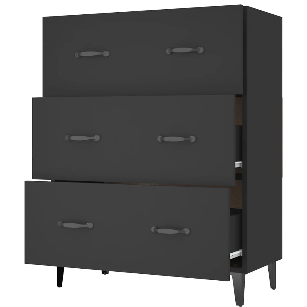 Sideboard Black 69.5x34x90 cm Engineered Wood