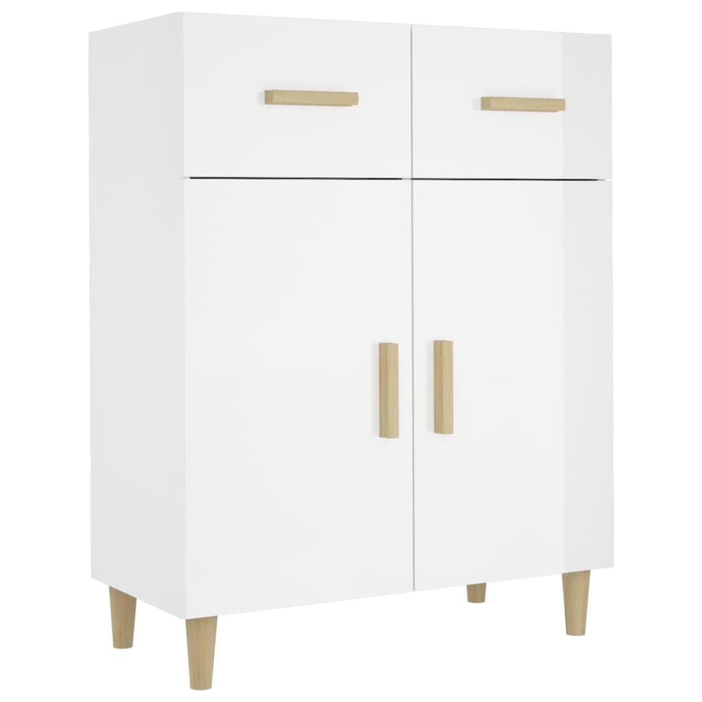Sideboard High Gloss White 69.5x34x90 cm Engineered Wood