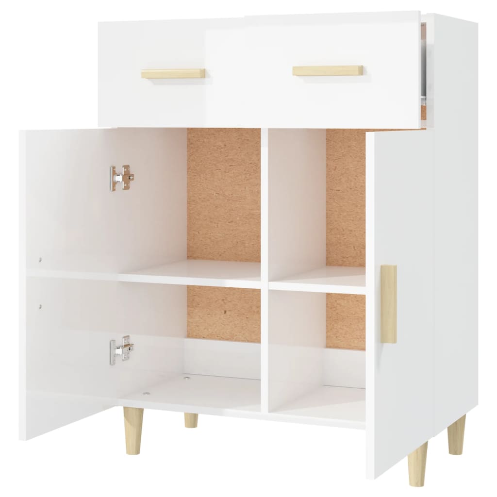 Sideboard High Gloss White 69.5x34x90 cm Engineered Wood