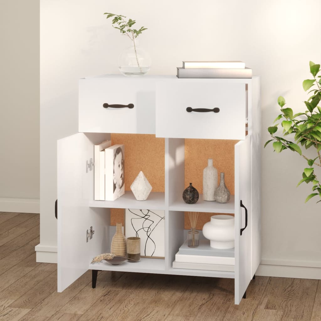 Sideboard White 69.5x34x90 cm Engineered Wood