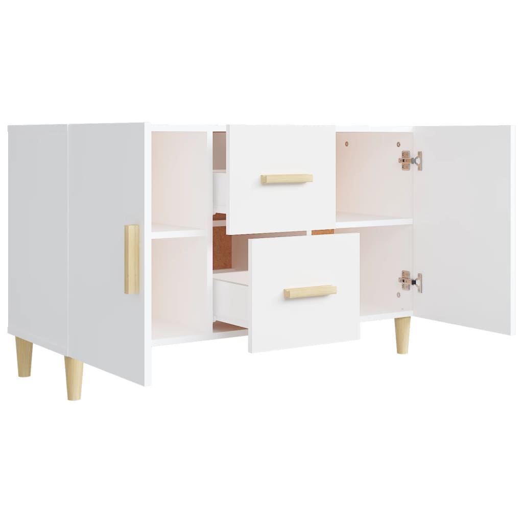 Modern Wooden Sideboard Storage Cabinet Unit With 2 Doors & 2 Drawers Wood