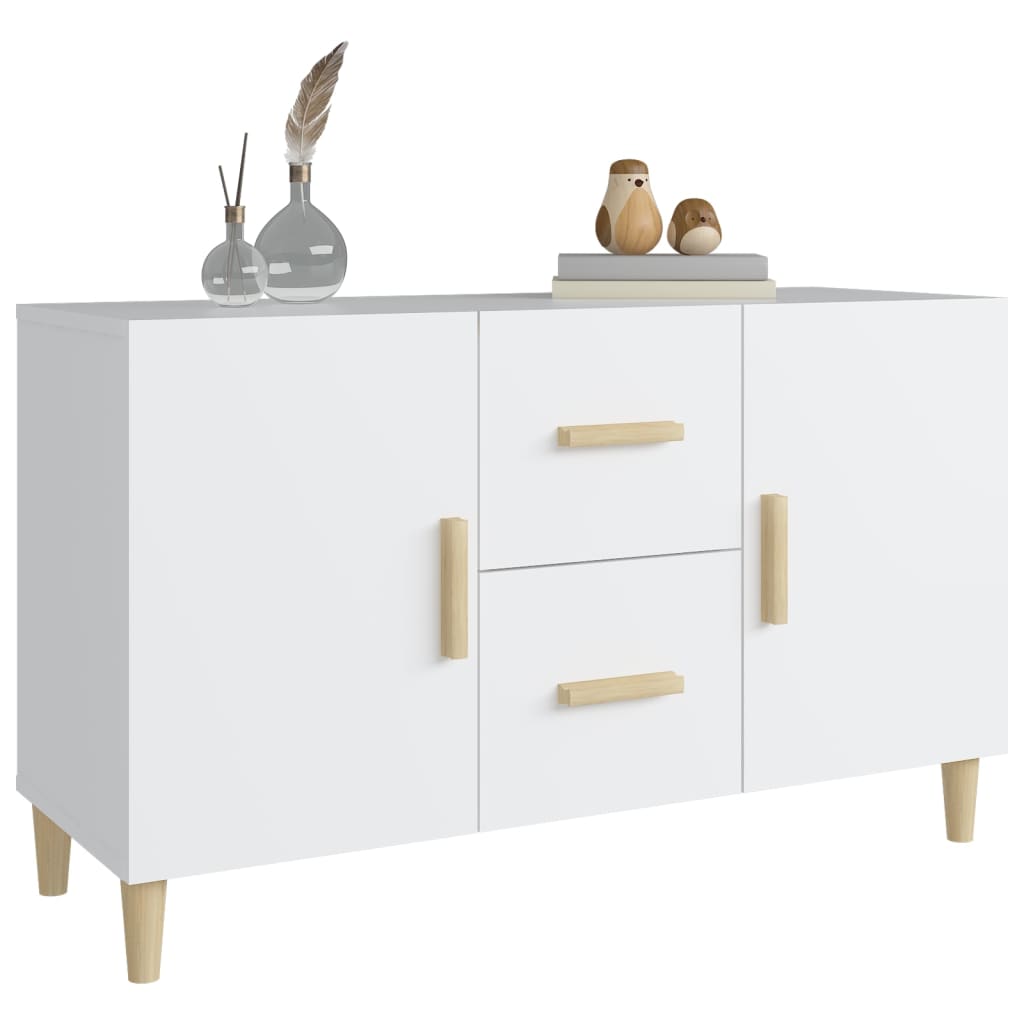 Modern Wooden Sideboard Storage Cabinet Unit With 2 Doors & 2 Drawers Wood